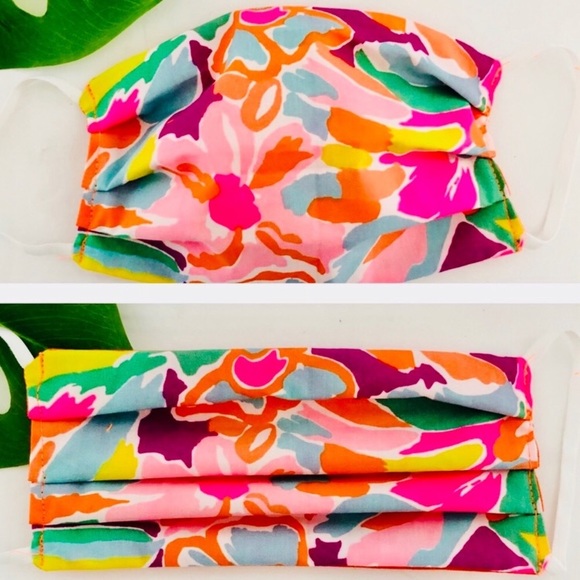 Lilly Pulitzer new Lulu Flamingo pattern face mask - Picture 2 of 8